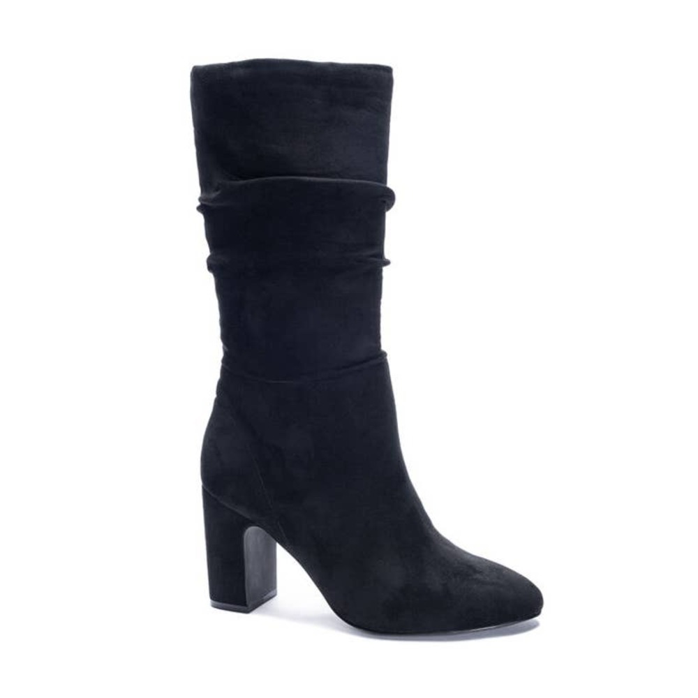 Chinese Laundry Kailey Women's Black Suedette Mid Calf Dress Boot Size 7.5/38M